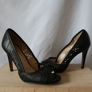 Cutout peep toe heels